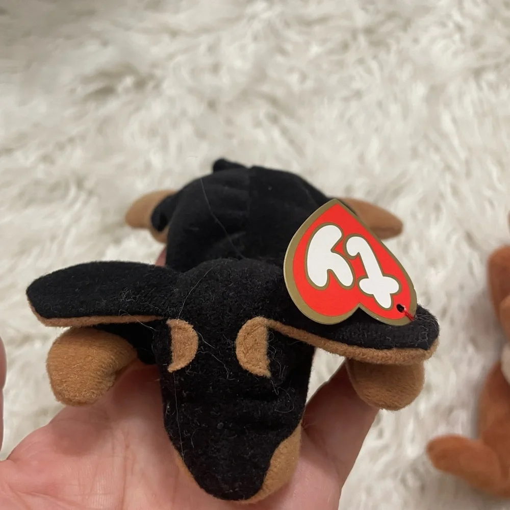 Ty Plush Kangaroo and Dog Duo - Brown and Black
